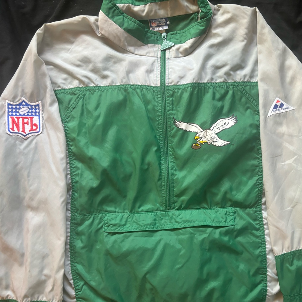 Philadelphia eagles apex 90s windbreaker size xl lightweight perfect for games - Picture 2 of 6